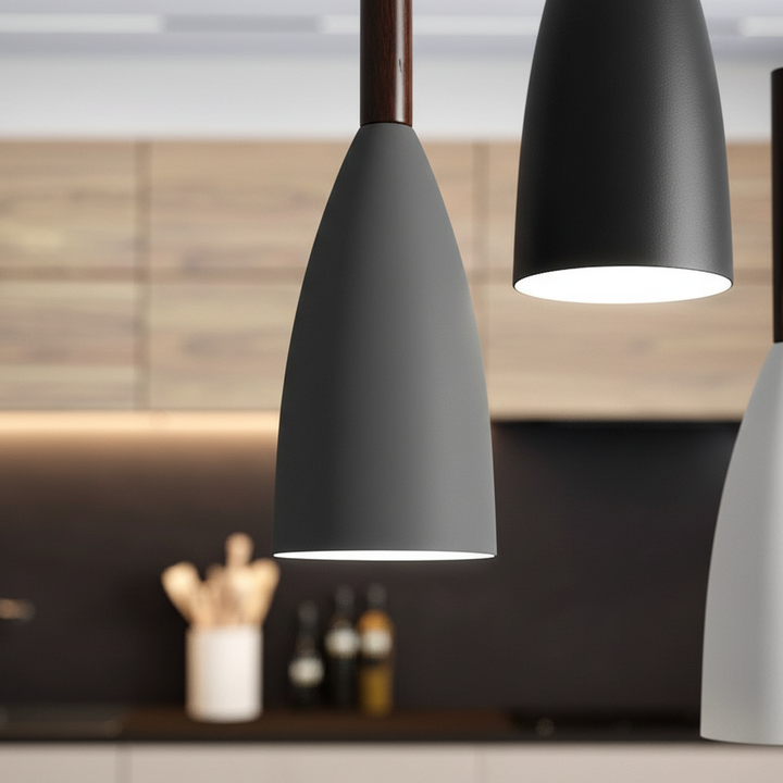 Elegant ScandiBeam triple pendant, perfect home lighting. Modern decor ceiling fixture.