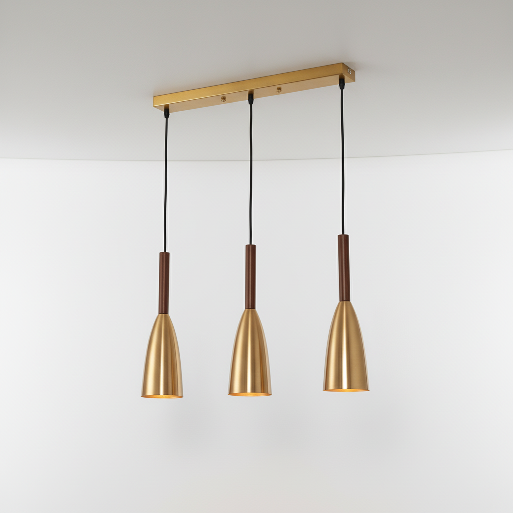 Minimalist triple pendant light, modern Nordic design. Adjustable home lighting for a sleek look.