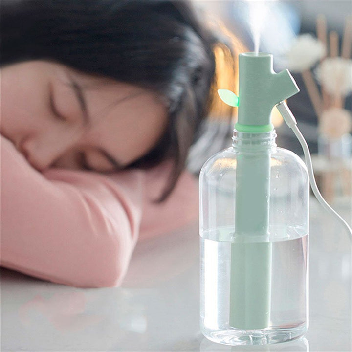 Unique twig-design air humidifier for home & office. USB portable mist diffuser, SpringBreeze, for comfort.