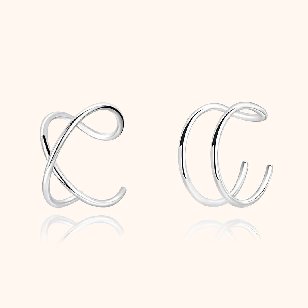 Modern U-shaped ear clips for women, elegant and minimalist fashion jewelry.