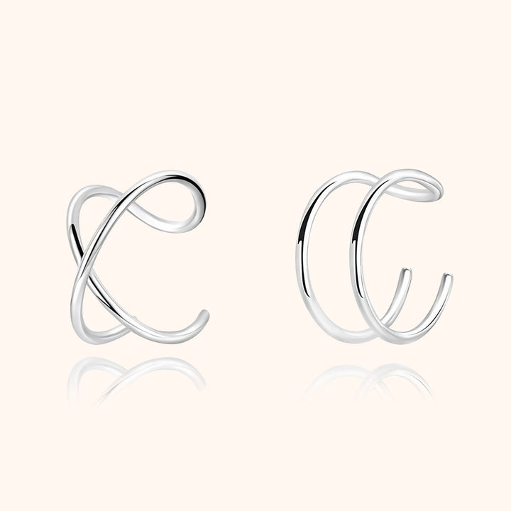 Modern U-shaped ear clips for women, elegant and minimalist fashion jewelry.
