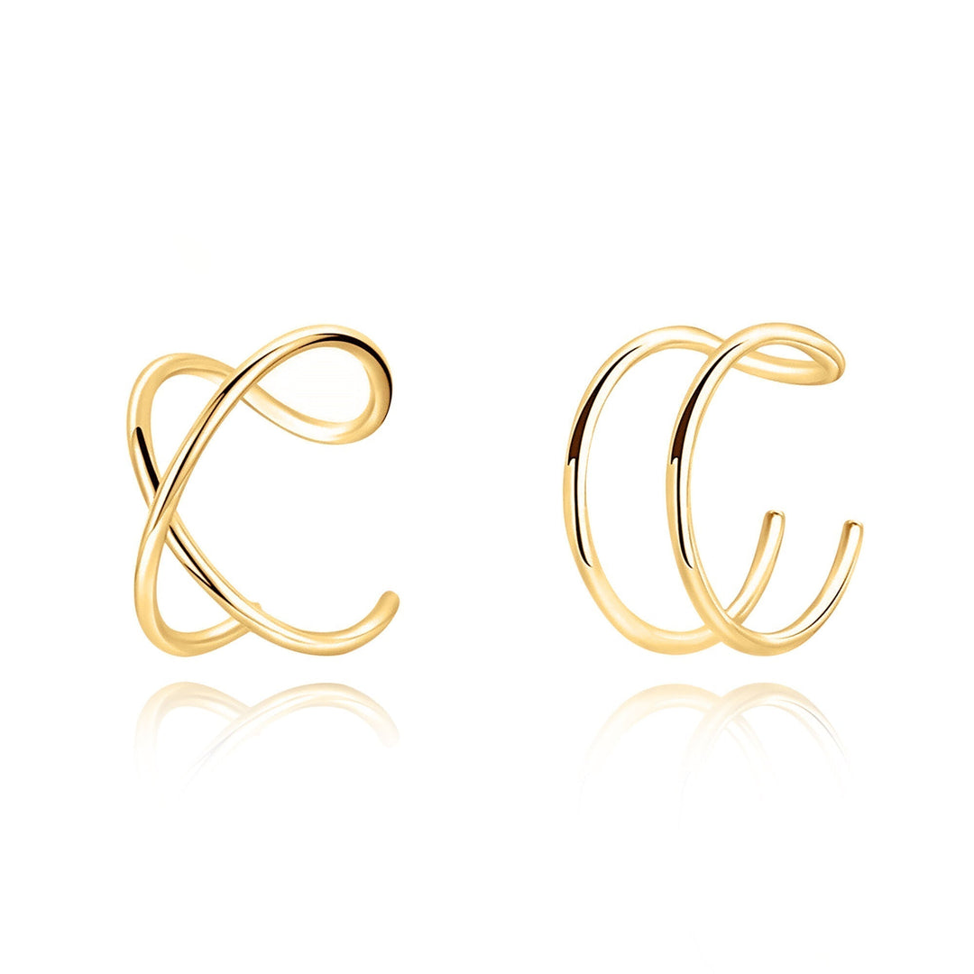 Nova U-shaped ear clips for women, modern silver finish, sleek minimalist and elegant jewelry.