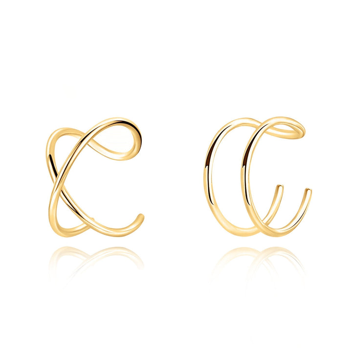 Nova U-shaped ear clips for women, modern silver finish, sleek minimalist and elegant jewelry.