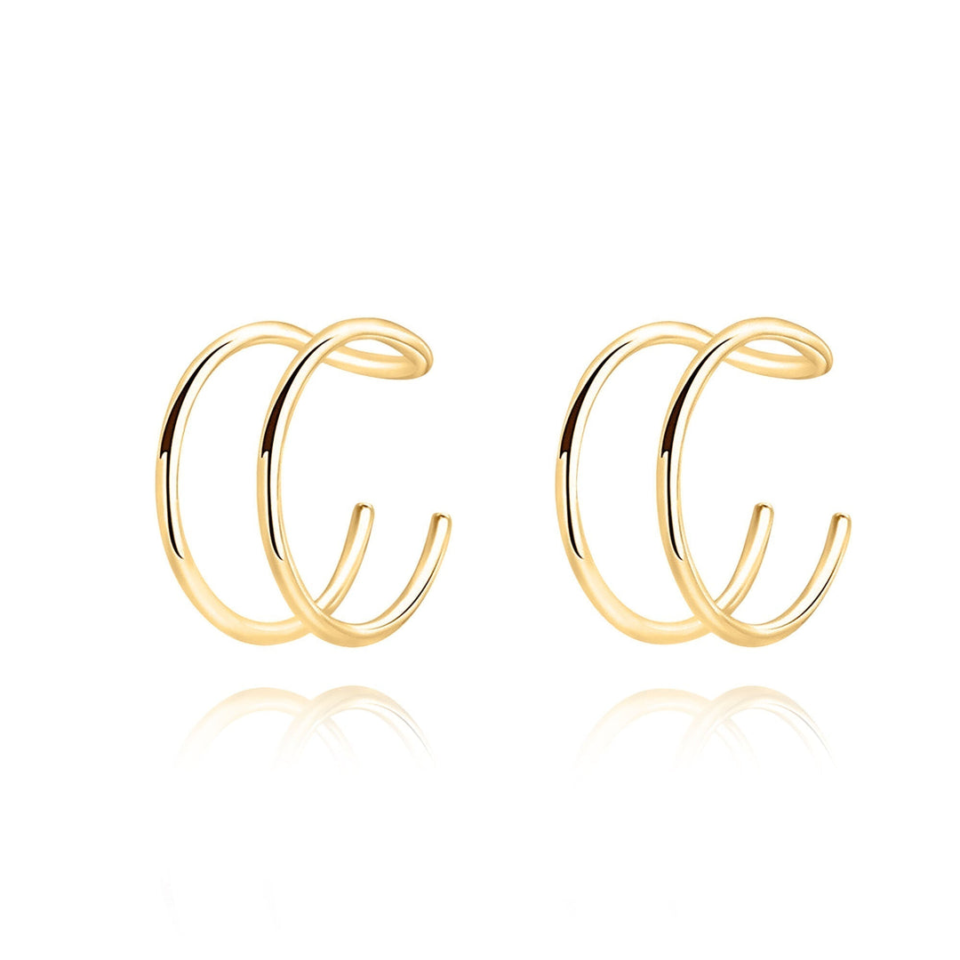 Elegant women's U-shaped ear clips, modern gold & silver options, minimalist fashion jewelry.