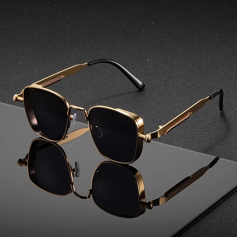 Modern unisex square sunglasses with UV400 protection, anti-glare lenses, and durable black frames.