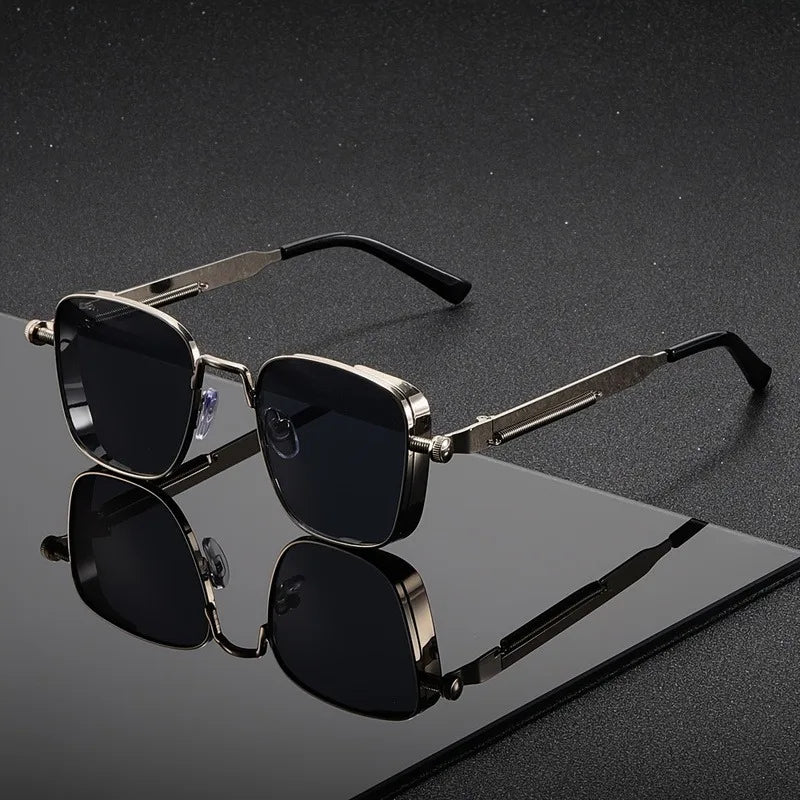 Unisex square shades with advanced UV400 eye protection. Stylish silver frames and anti-glare lenses for daily wear.