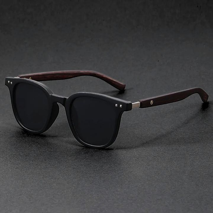 Unisex modern sunglasses with scratch-resistant, UV-protected lenses and natural wooden arms.