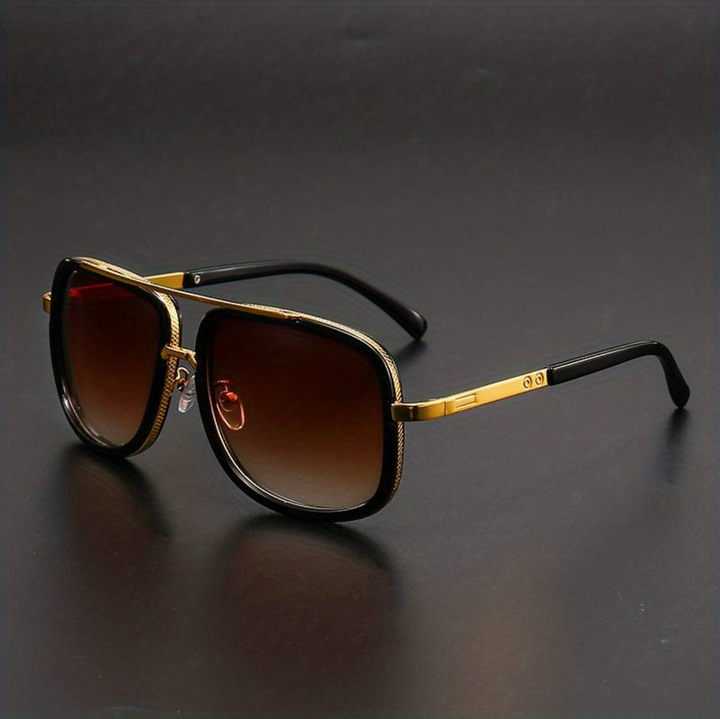 Modern unisex sunglasses with UV400 protection, black frame