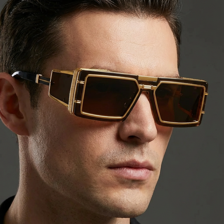 Modern unisex sunglasses with UV400 protection, stylish metal frame & lightweight design for daily fashion.