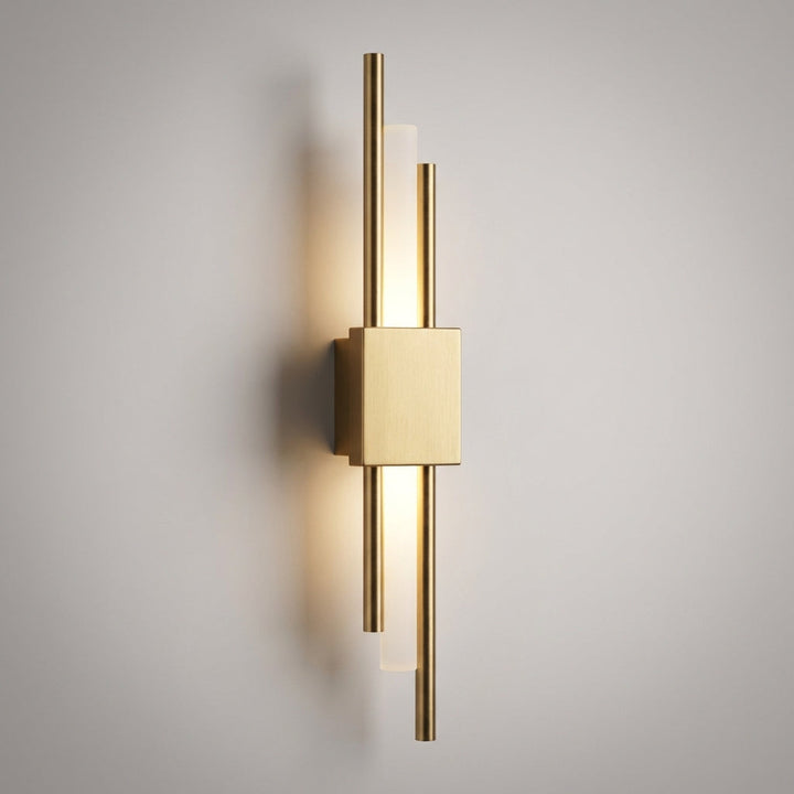 Glintory vertical wall sconce, a minimalist design LED lighting fixture for modern ambient appeal.