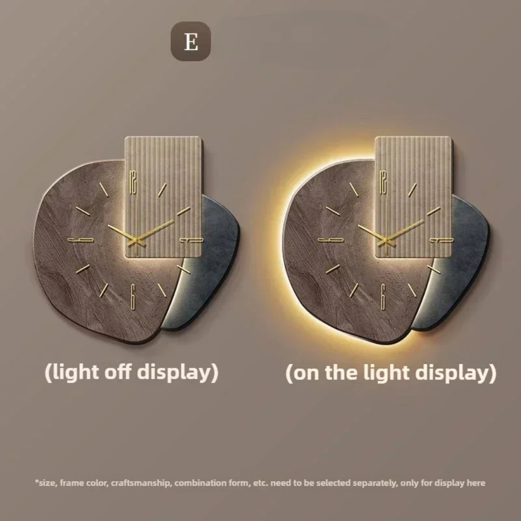 Contemporary dimmable LED wall clock, provides soft light and accurate time, ideal for modern home interiors.