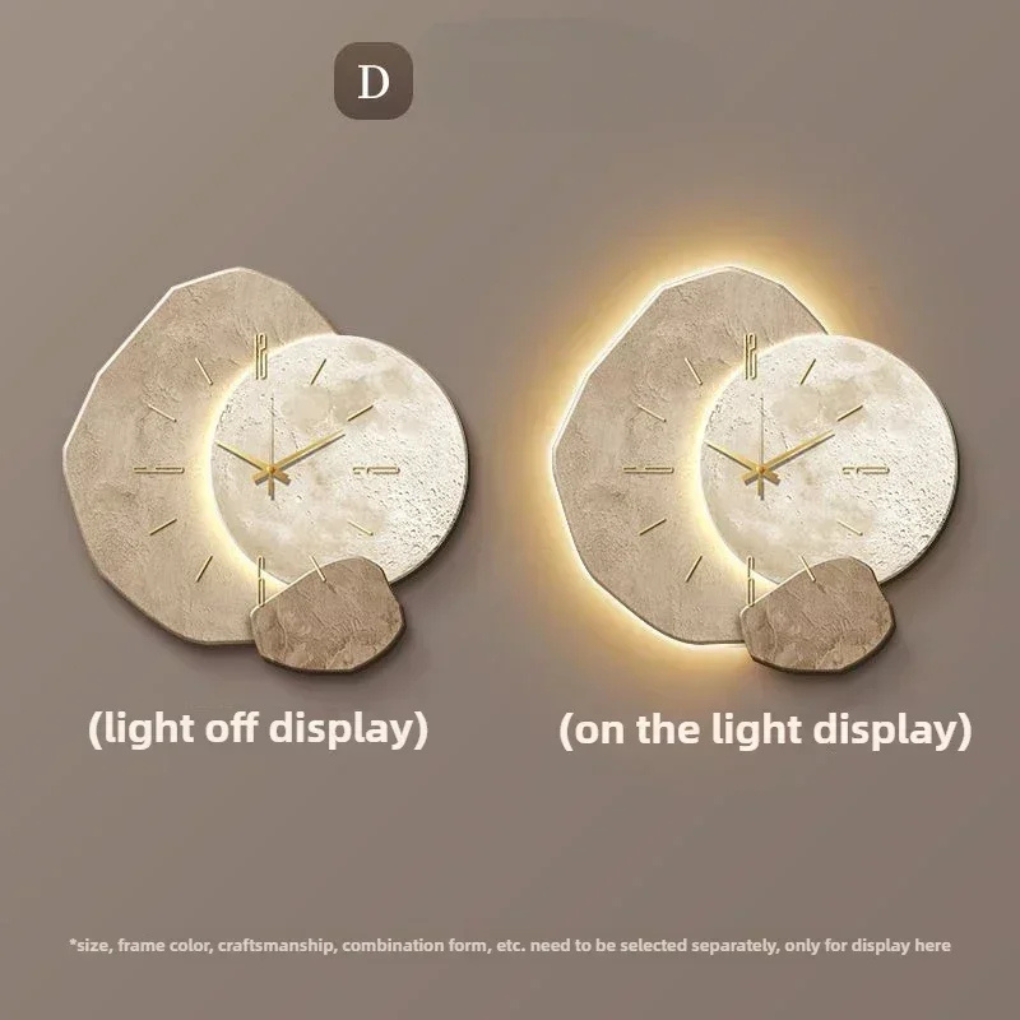 Elegant modern wall clock featuring integrated LED illumination, enhances ambiance in any room with silent operation.