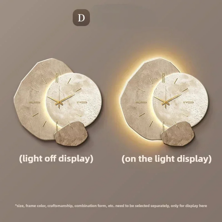 Elegant modern wall clock featuring integrated LED illumination, enhances ambiance in any room with silent operation.