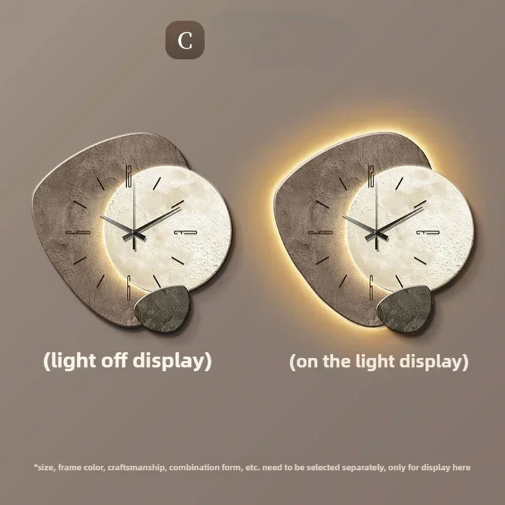 Stylish illuminated silent clock, a modern home decor statement with integrated LED light for chic ambiance.