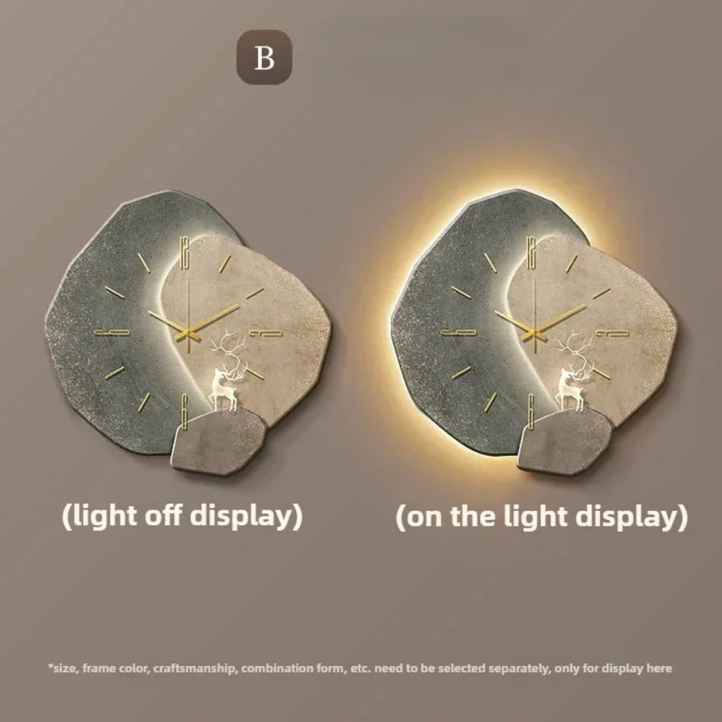 Dimmable LED smart wall clock, contemporary design with silent movement, perfect for modern living room decor.