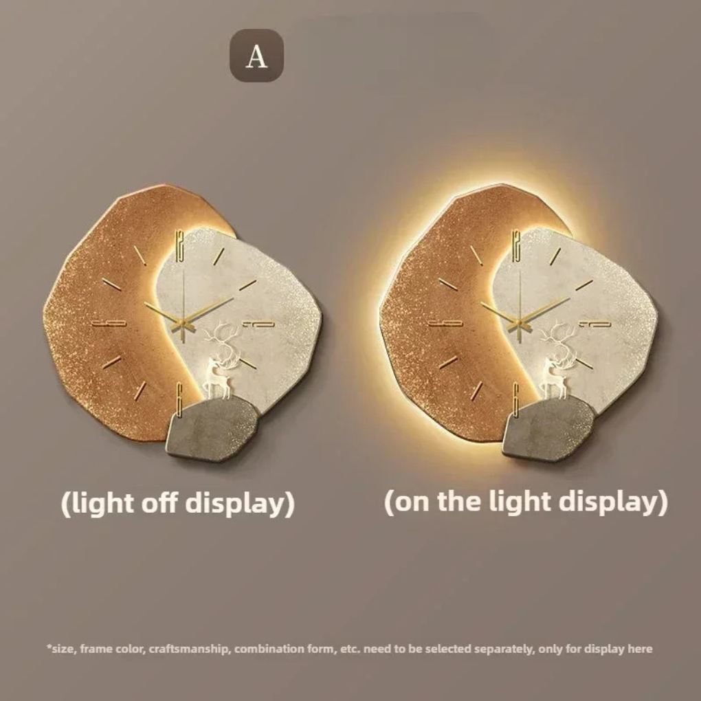 Minimalist modern wall clock with integrated LED lighting, offering a silent and ambient touch to any space.
