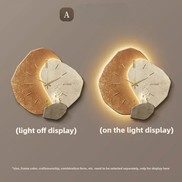 Minimalist modern wall clock with integrated LED lighting, offering a silent and ambient touch to any space.