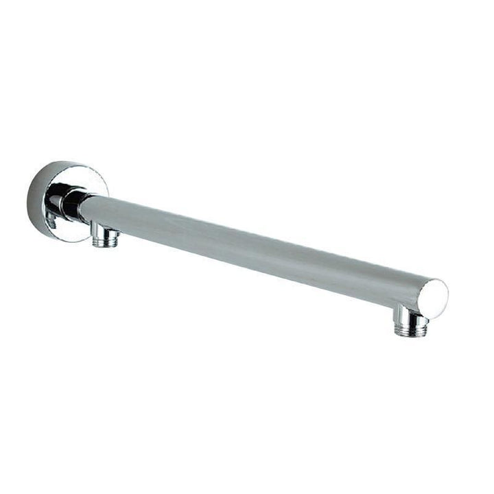 Sleek design wall-mounted rain shower head in polished chrome for a contemporary bathroom upgrade.