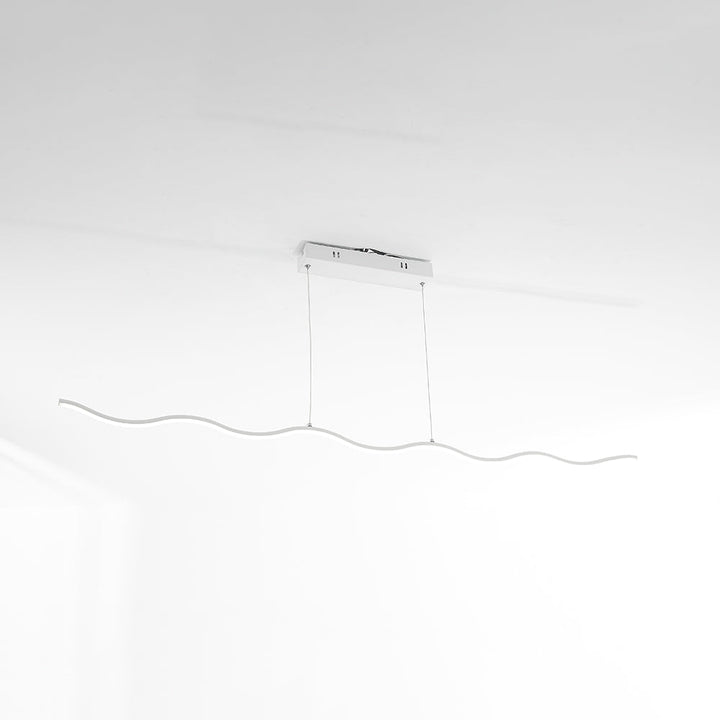 Bright LED wave pendant light, creates a modern ambiance in any space.