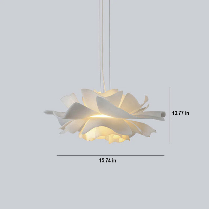 Versatile modern white flower pendant lamp, ideal for living, dining, or bedroom.