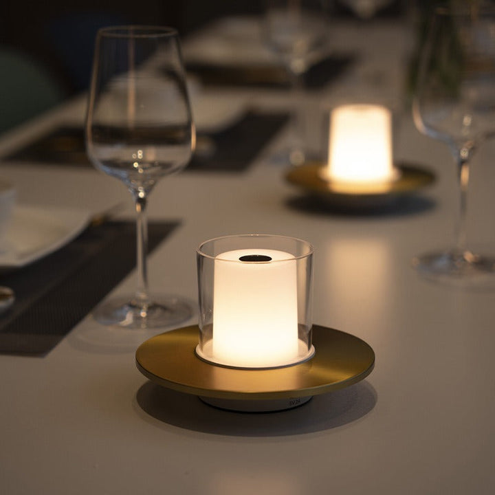 Modern wireless LED candle lamp in gold, controlled by gesture for ambient home decor lighting