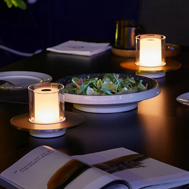 Set of LumiFlame LED candle lamps in gold and silver, featuring gesture control for modern homes