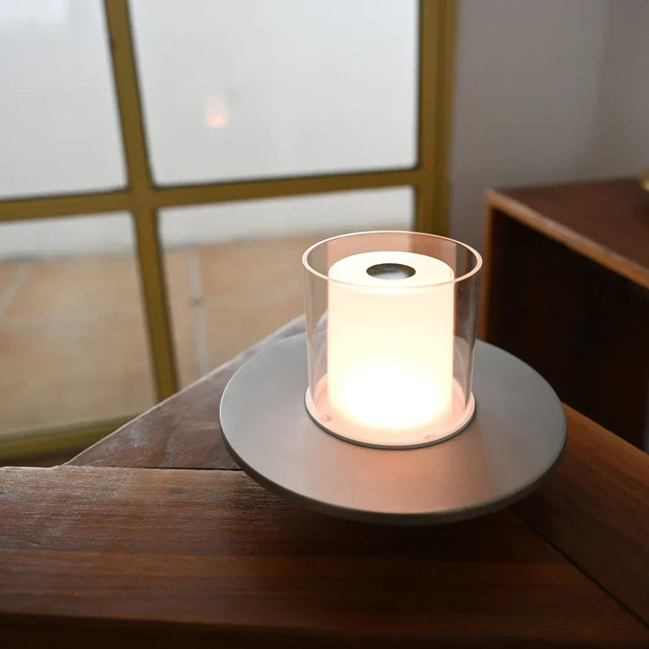 LumiFlame wireless LED candle lamp in gold, designed for modern home decor with gesture interaction