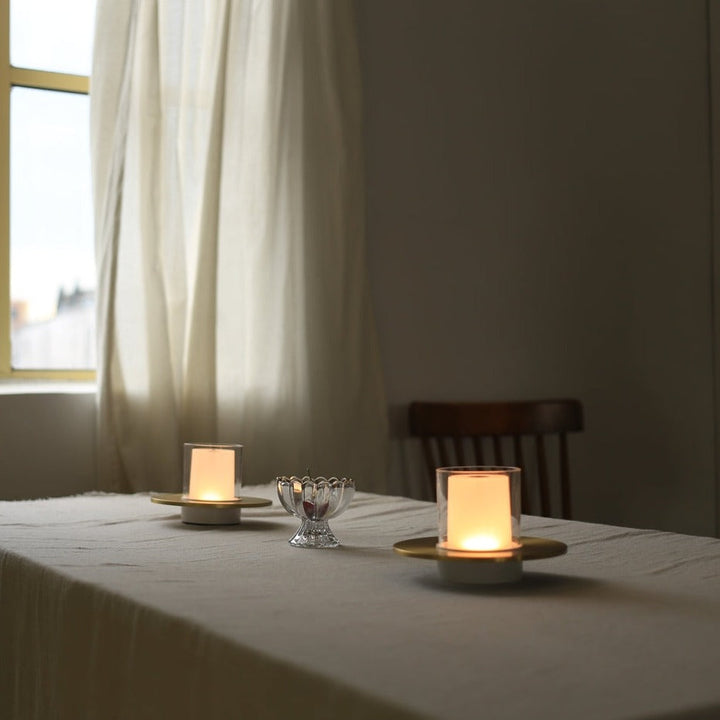 Contemporary silver LumiFlame LED candle lamp, a wireless lighting solution with gesture features