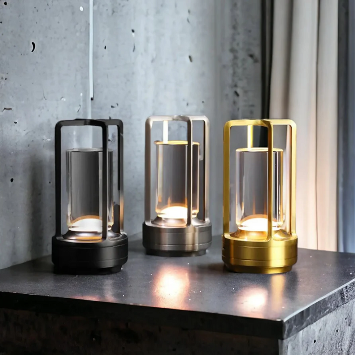 Wireless dimmable LED table lamp, a versatile and portable lighting solution for modern home decor.