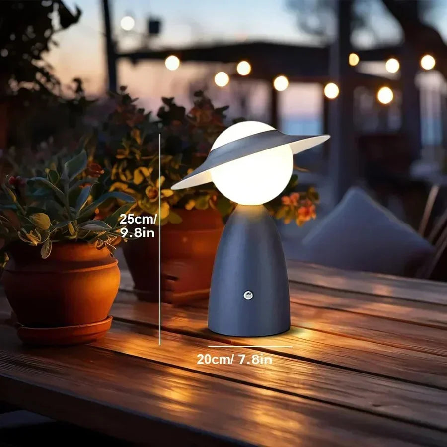 Elegant wireless LED table lamp with convenient smartphone charging, suitable for modern desks, nightstands & living rooms.