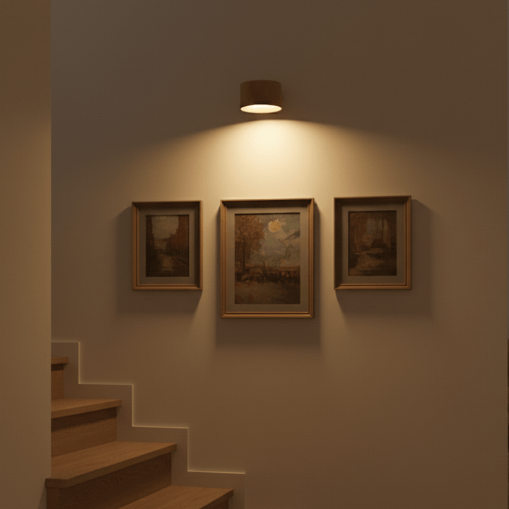 Sleek modern wireless wall lamp, easy-install LED light for Nordic-style homes. Rechargeable & dimmable.