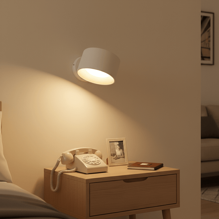 Rechargeable wireless wall lamp with remote control. Dimmable LED modern lighting for convenient home accent.