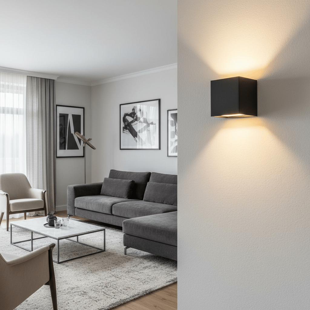 Sleek LED wall light, wireless & USB rechargeable, featuring adjustable beam for customizable home ambiance.