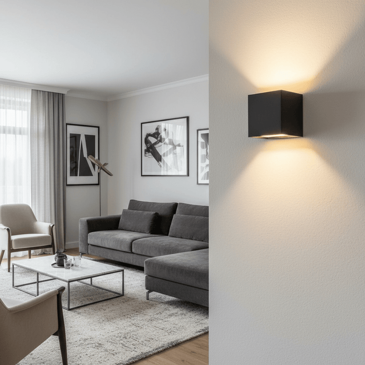 Sleek LED wall light, wireless & USB rechargeable, featuring adjustable beam for customizable home ambiance.