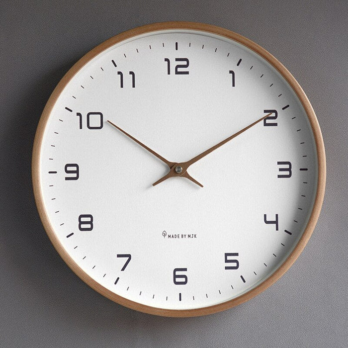 Contemporary wood wall clock, a silent and elegant home decor piece, suitable for any room.
