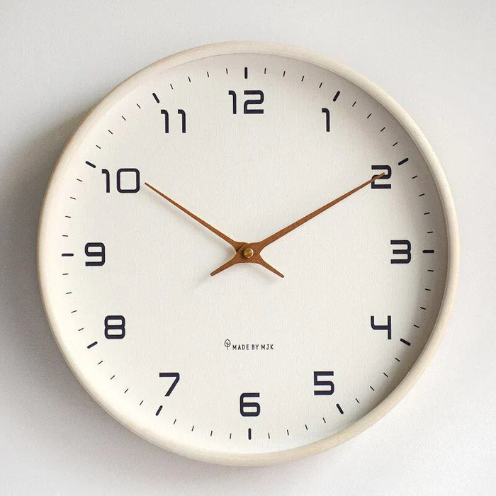 Sleek modern wooden wall clock, enhancing home or office decor with its natural wood aesthetic.