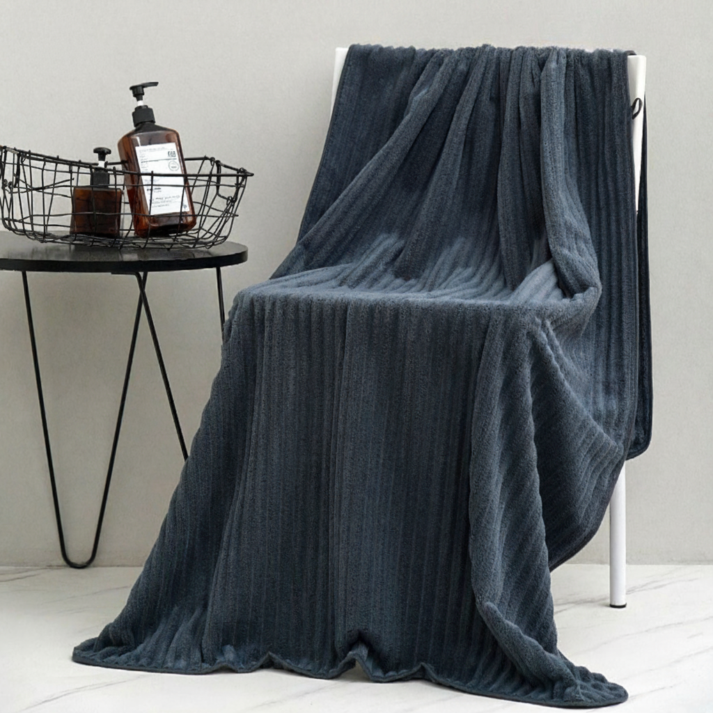 MoistureHero absorbent coral fleece bath towel, a soft and durable home textile for everyday use.