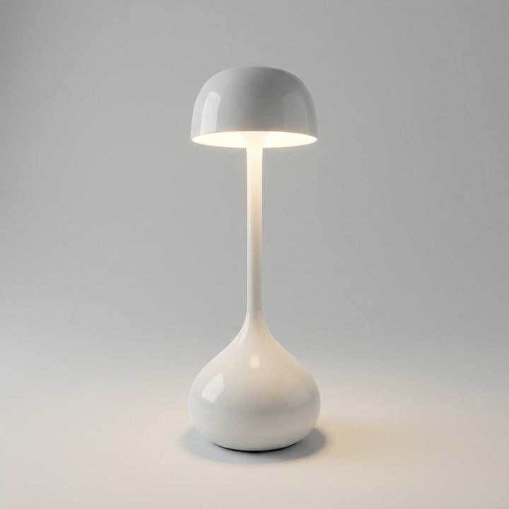 Black Cordless Mushroom LED Table Lamp, a stylish addition for modern decor and portable lighting
