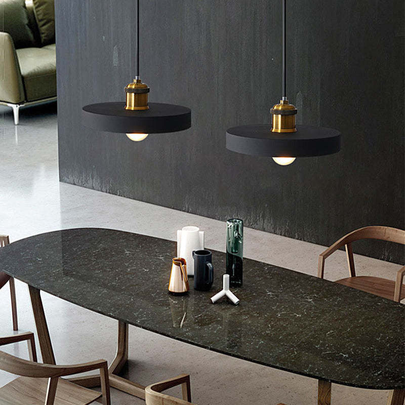 Sleek Morandi style LED pendant light, enhancing contemporary bedroom aesthetics.