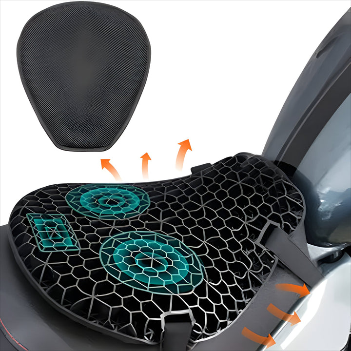 Breathable, anti-slip motorcycle gel seat pad ensures comfort and stability on long rides & touring adventures.