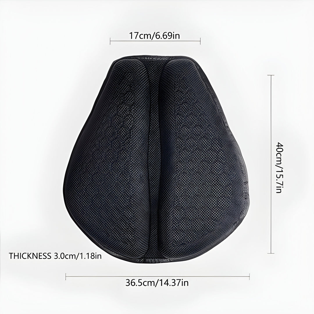 Ultimate motorcycle gel seat pad for long-distance comfort, offering breathability, anti-slip, & shock absorption.