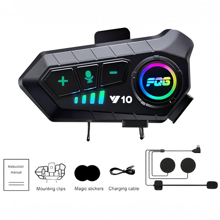 Motorcycle helmet Bluetooth headset for hands-free rider communication & audio.