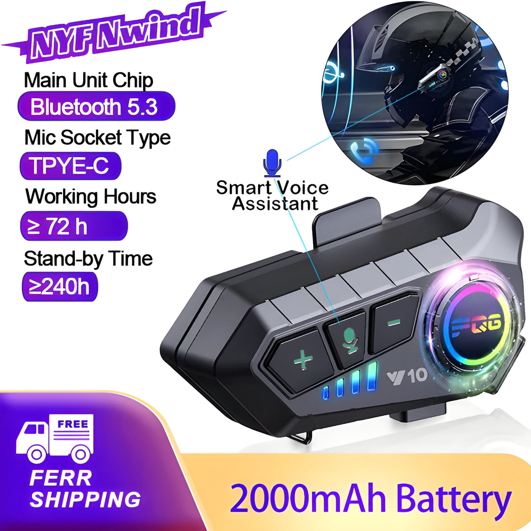 Rider Bluetooth headset for motorcycle helmets, offering hands-free audio, communication & GPS navigation.