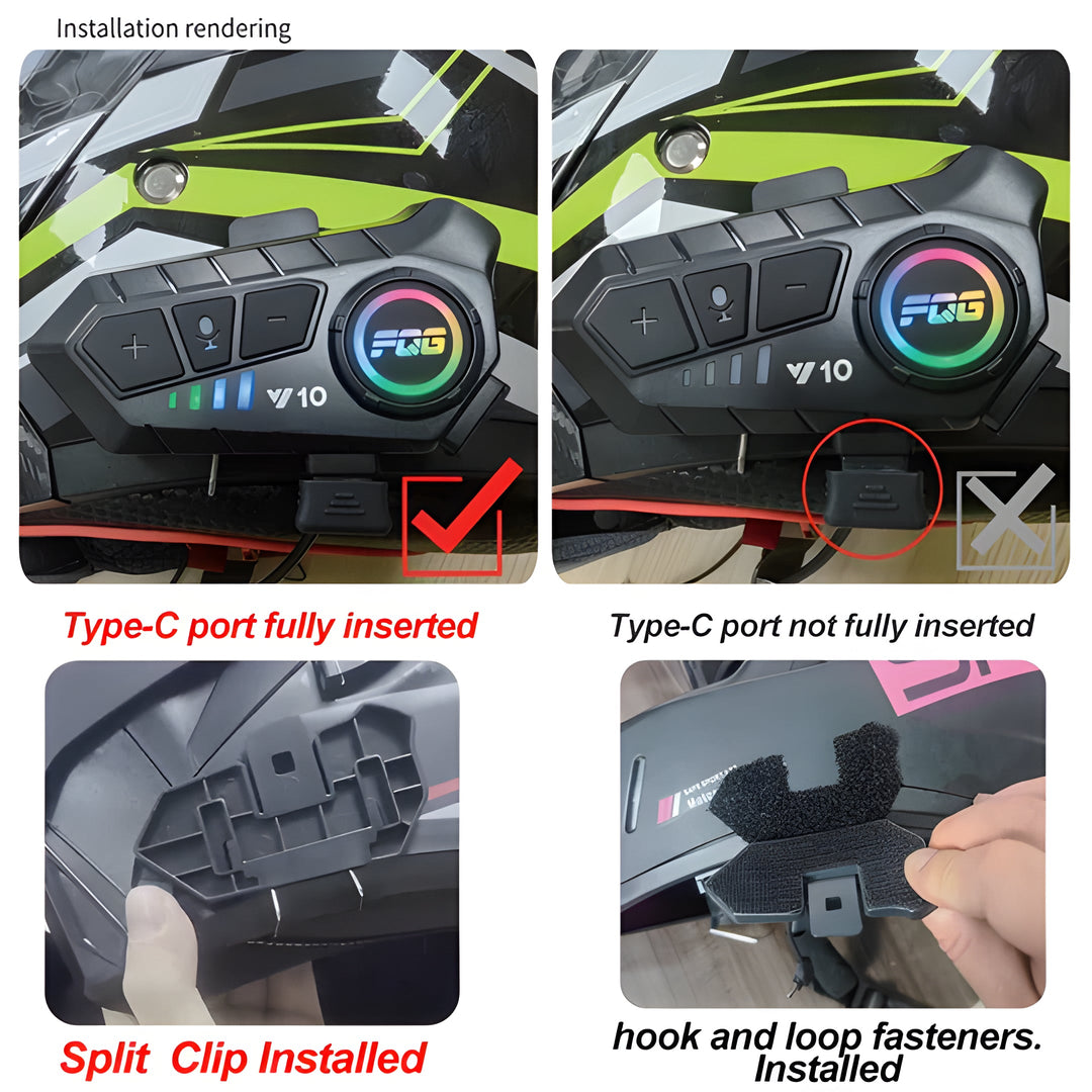 Advanced motorcycle helmet Bluetooth headset for seamless rider communication, music & GPS audio. Waterproof.