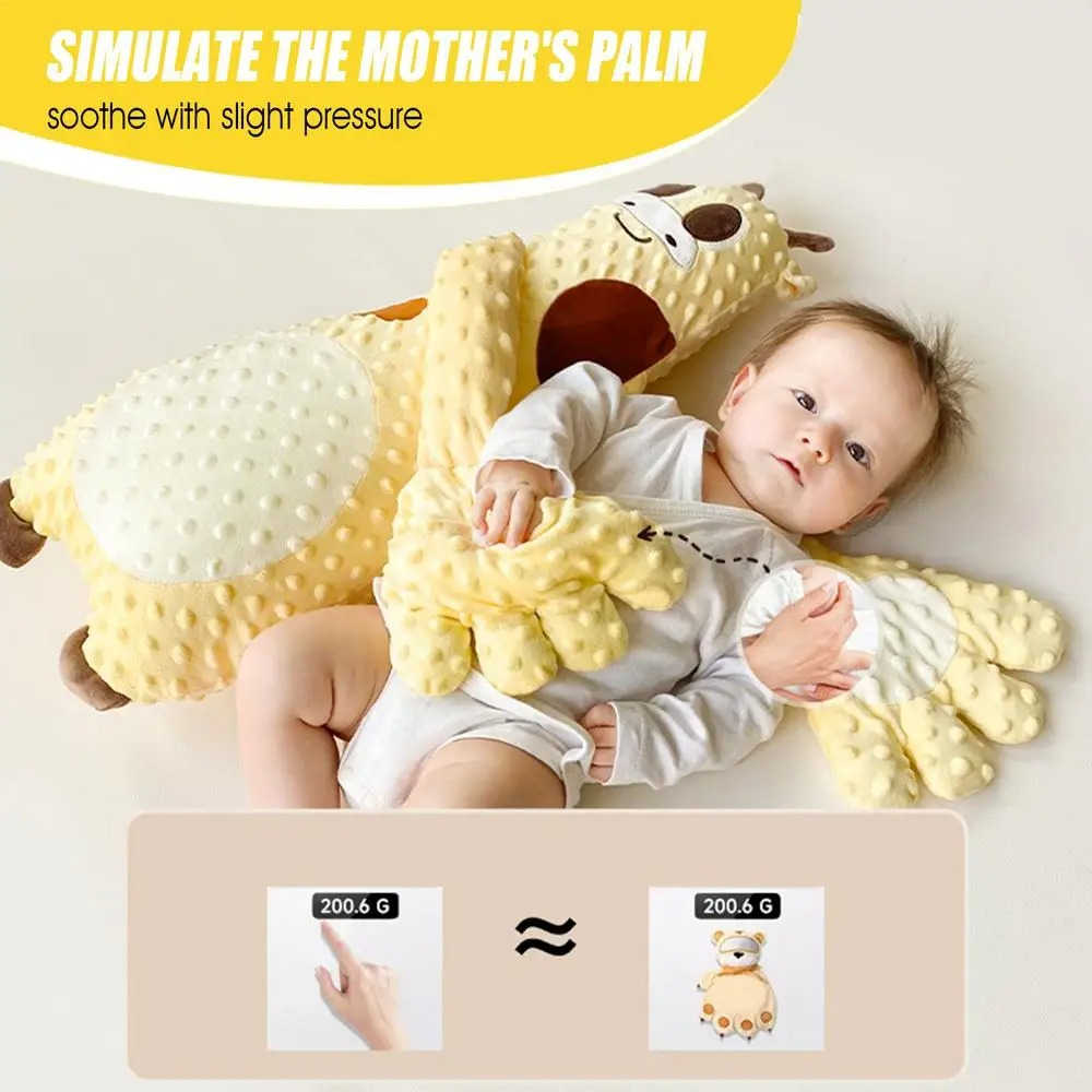 Soft, comforting motorized patting sleep aid for infants and toddlers, designed for a tranquil nursery sleep experience.