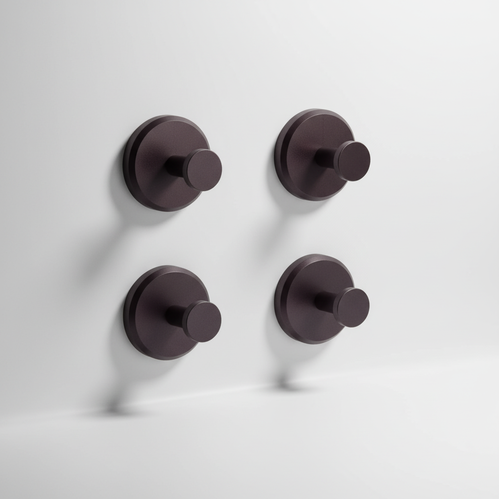 Versatile 4-hook wall-mounted set by Mountique, great for bathroom towels, robes & accessories