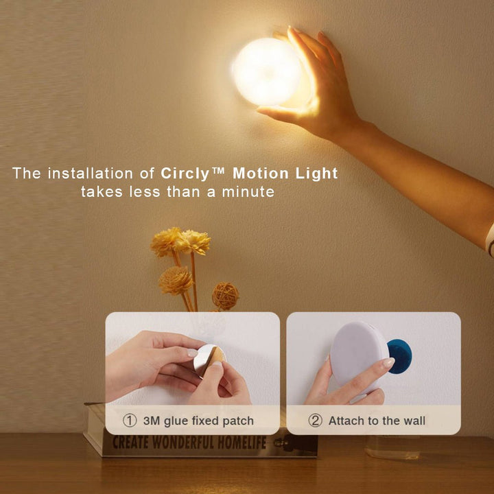 Energy-saving MoveLight smart motion sensor LED light automatically brightens dark spaces like pantries & stairs.