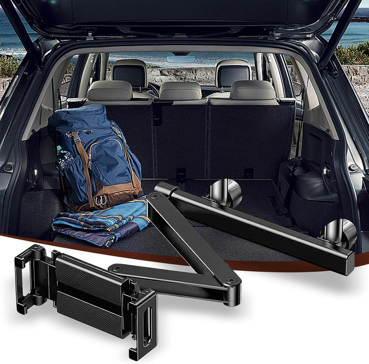 Backseat phone and tablet mount, a Movira car accessory for hands-free entertainment during travel.