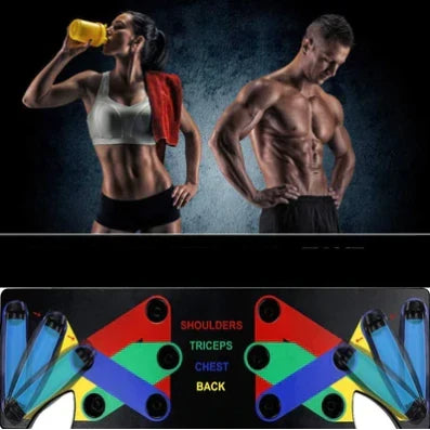 Multipurpose push-up board for intense upper body workouts, chest, shoulder, and triceps muscle development.