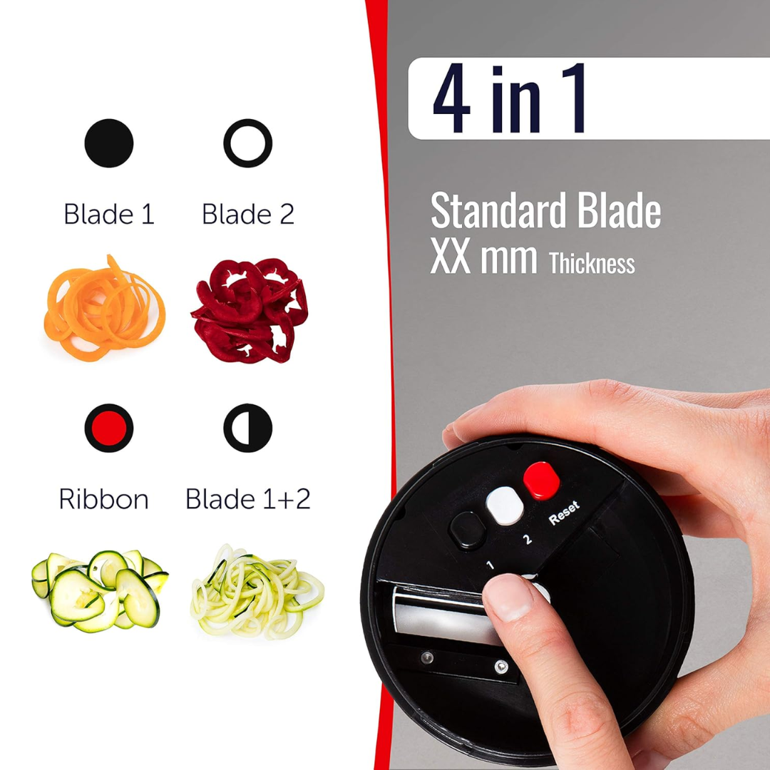 User-friendly vegetable spiralizer in action, creating perfect veggie noodles for healthy, low-carb meals.